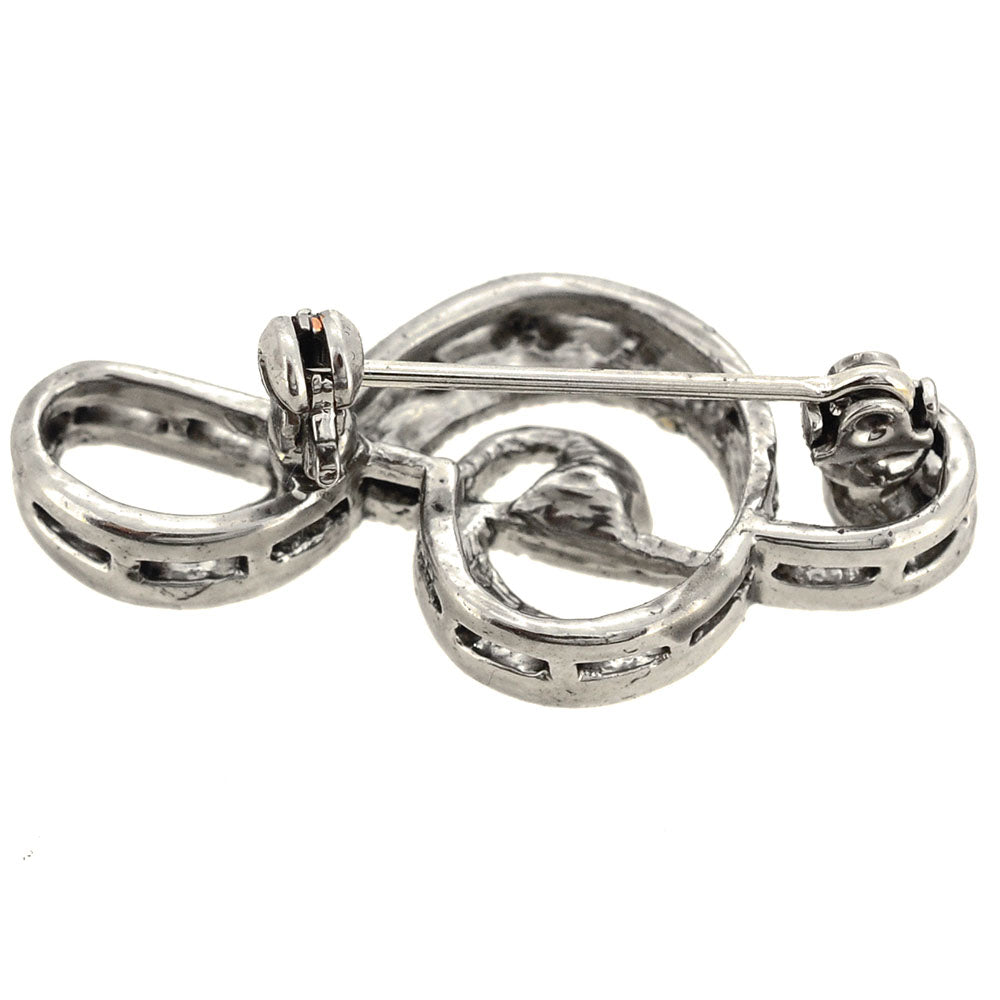 Black Music Note Swarovski Crystal Pin Brooch