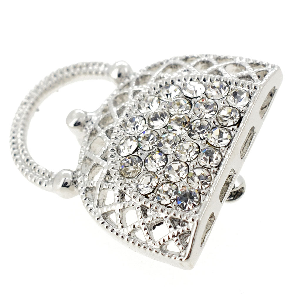 Crystal Lady Handbag Pin Brooch