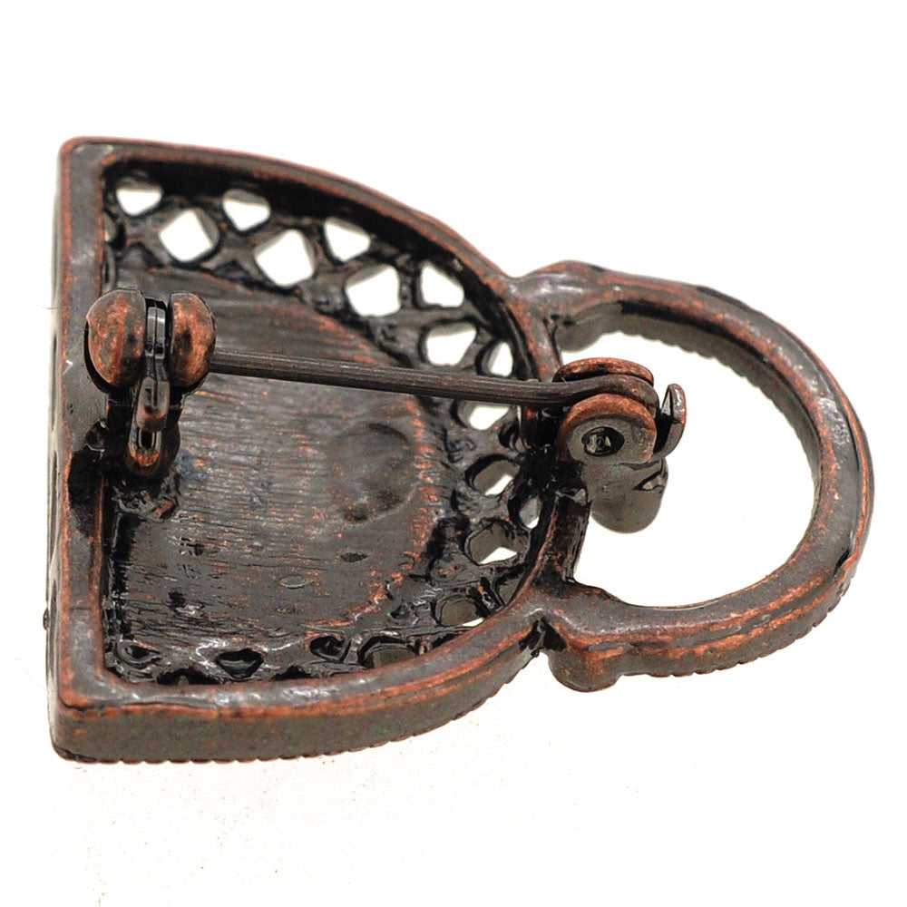 Red Lady Handbag Crystal Pin Brooch