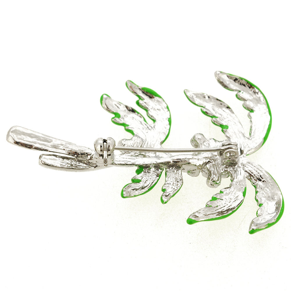 Green Coconut Palm Tree Pin Brooch