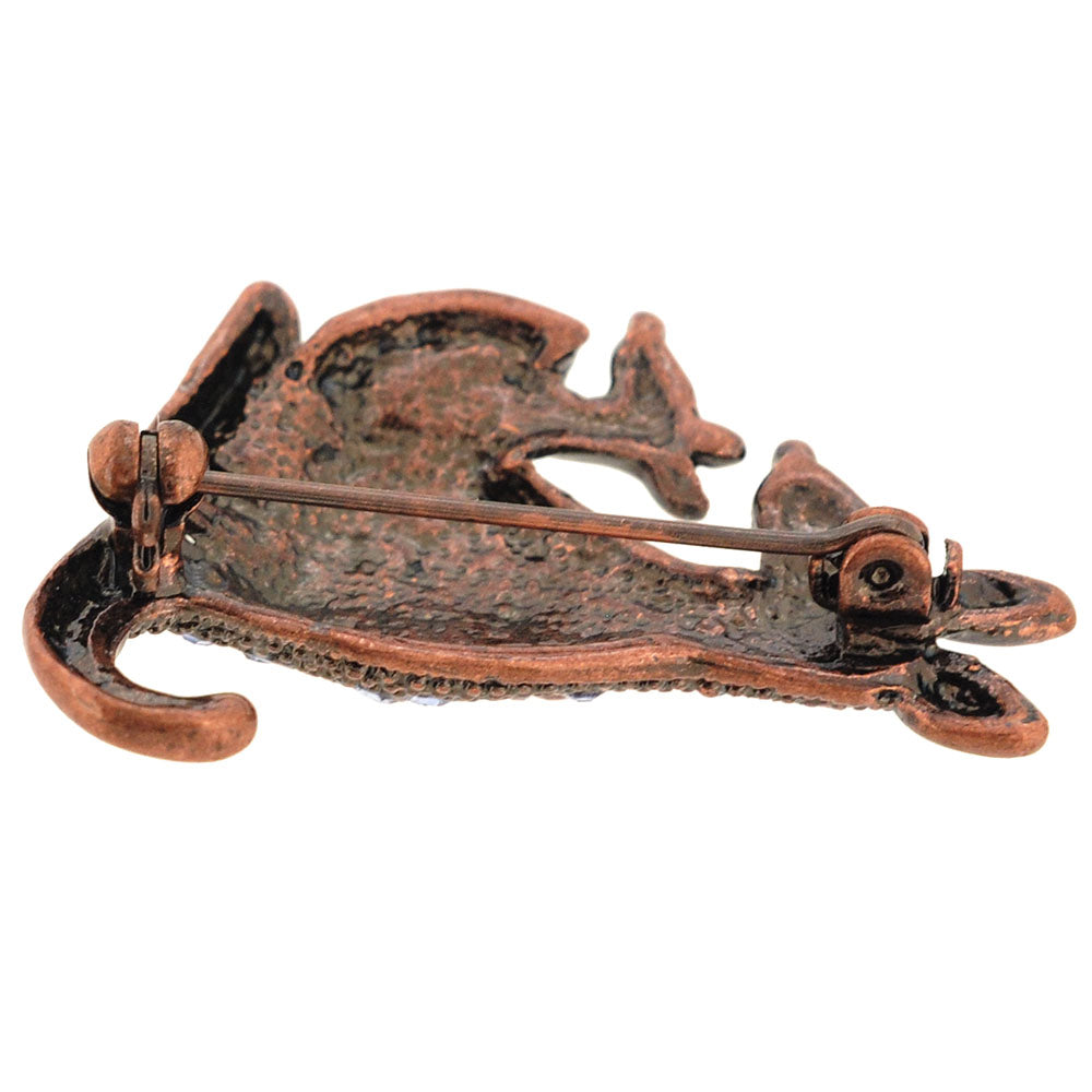 Sapphire Blue Mom And Baby Kangaroo Pin Brooch