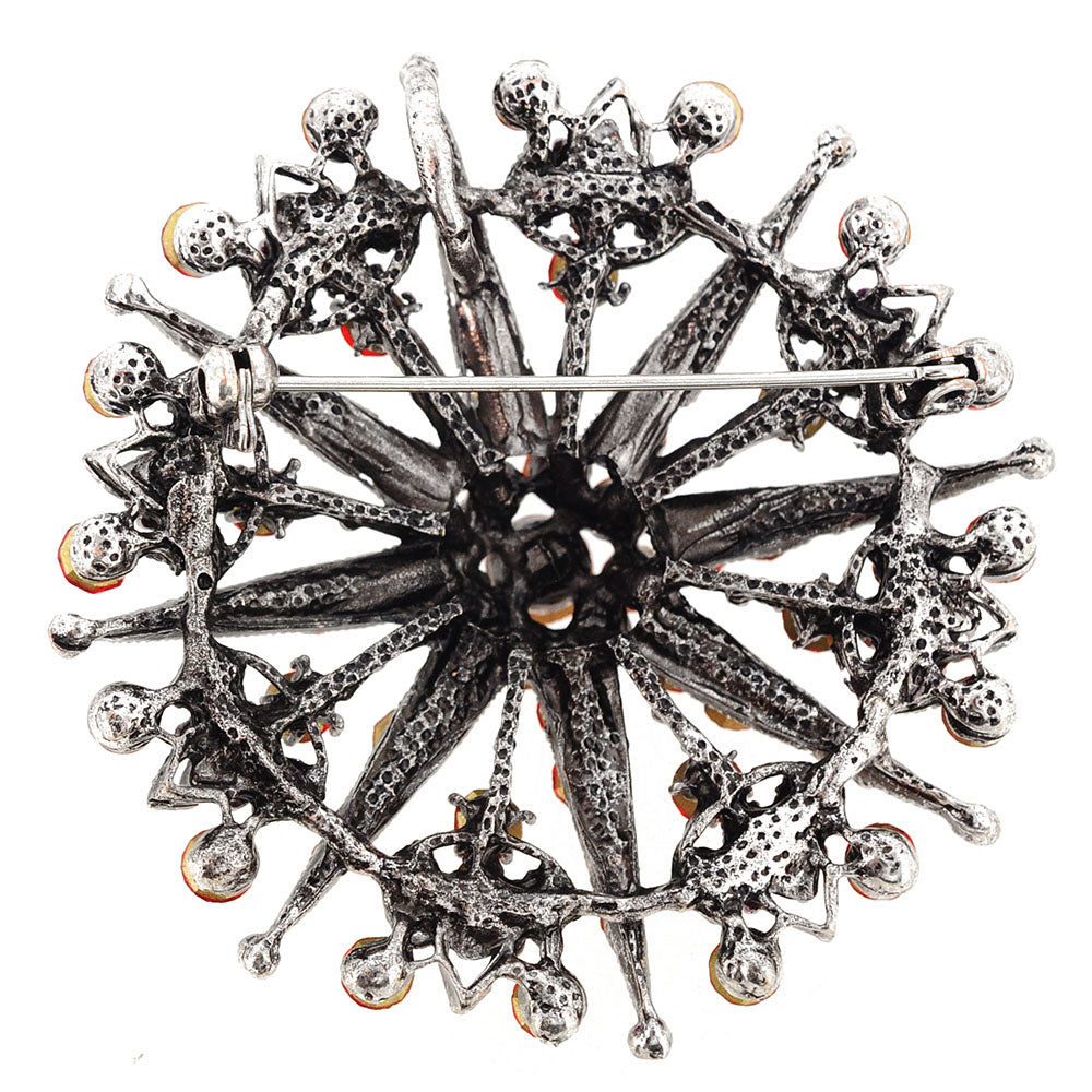 Red Flower Wedding Crystal Pin Brooch/Pendant