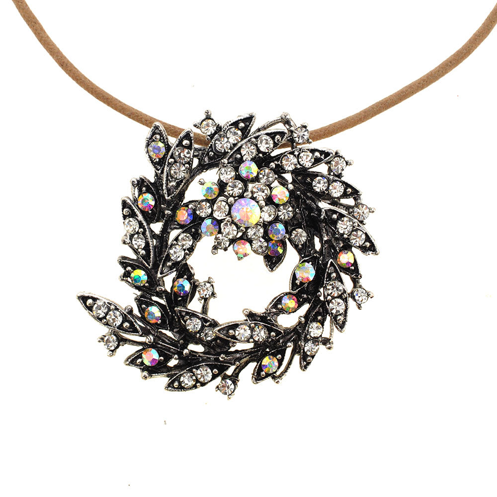 Crystal Bridal Flower Wedding Pin Brooch And Pendant