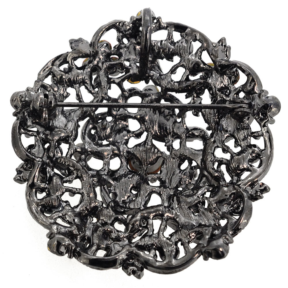 Purple Flower Wedding Crystal Brooch/Pendant