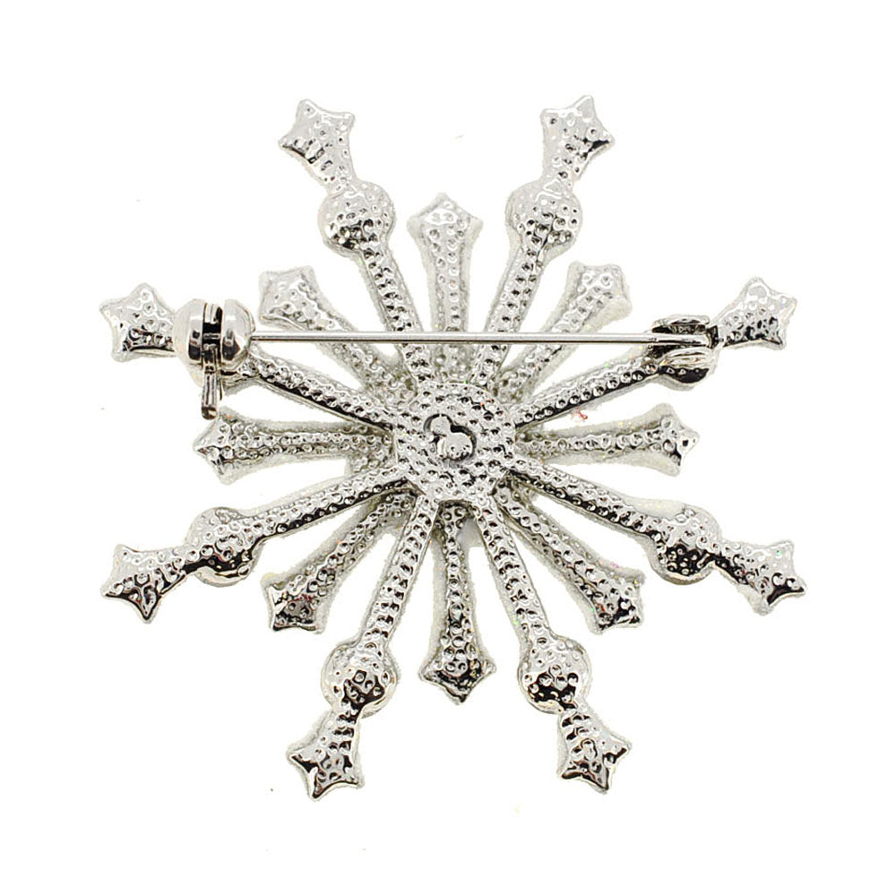 White Snowflake Christmas Pin Brooch