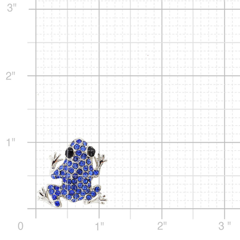 Sapphire Blue Frog Pin Brooch