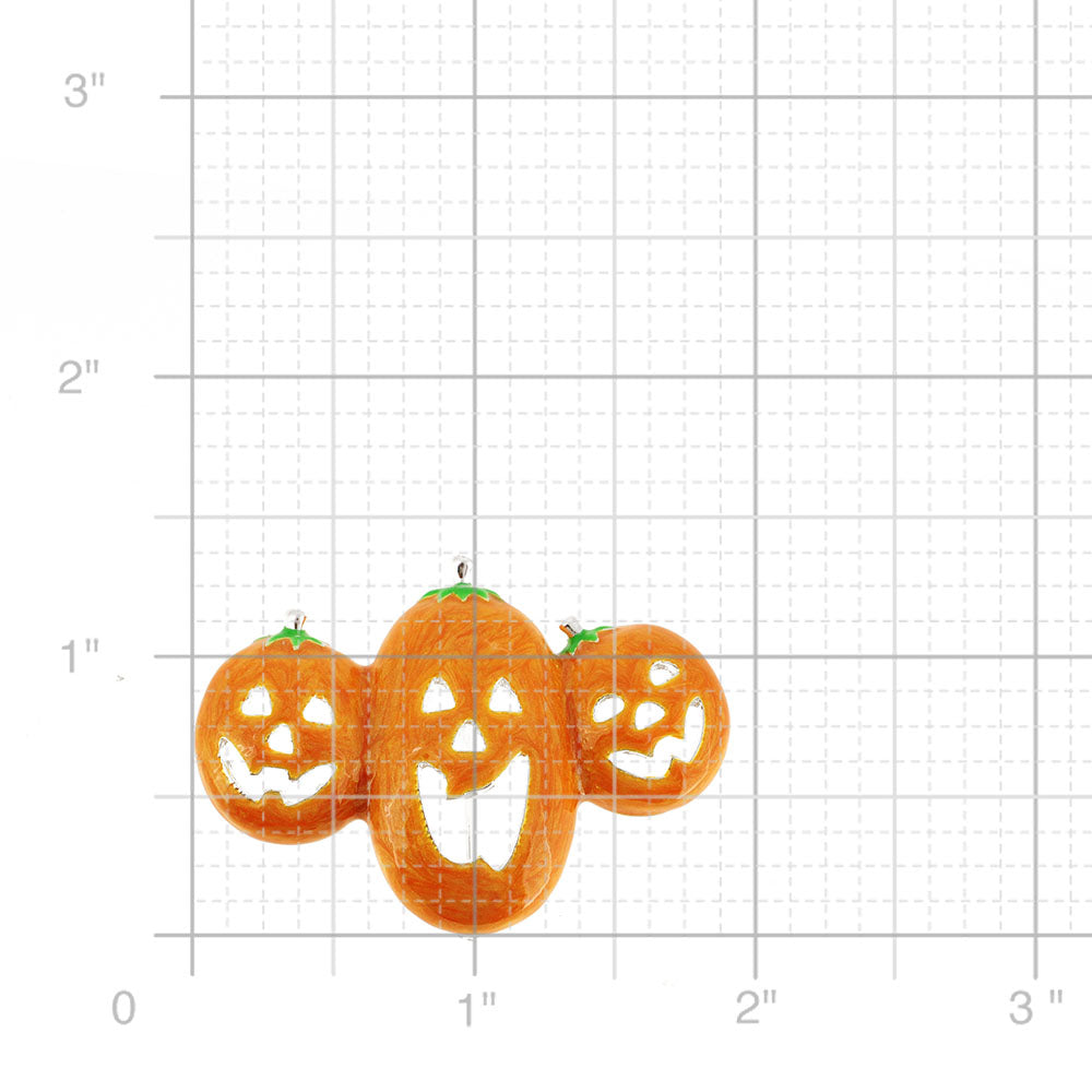 Halloween Enamel Yellow Pumpkin Brooch Pin
