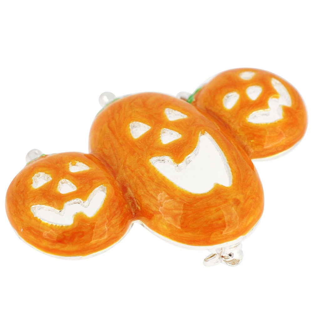 Halloween Enamel Yellow Pumpkin Brooch Pin