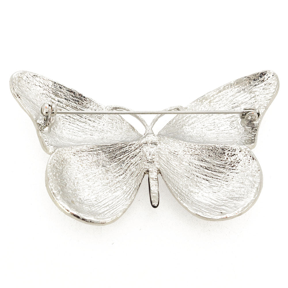 Blue Monarch Butterfly Crystal Pin Brooch