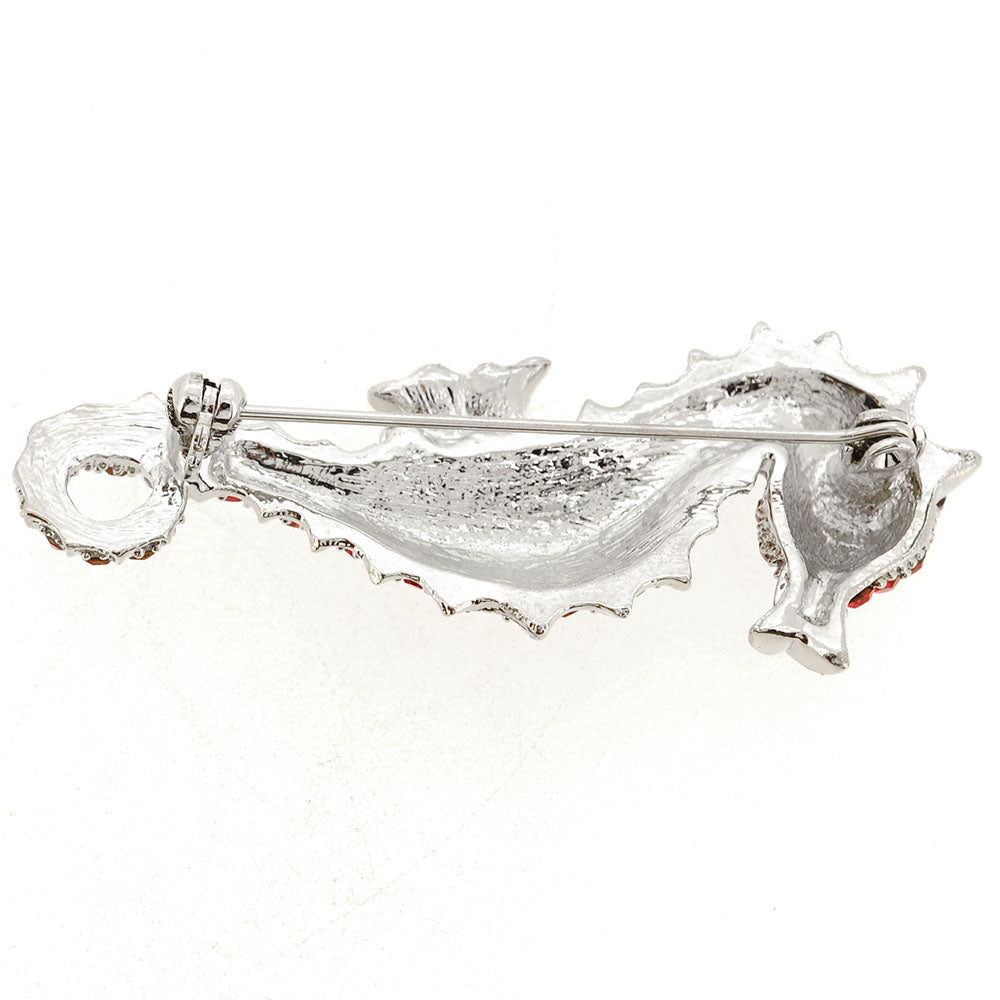 Red Seahorse Crystal Pin Brooch