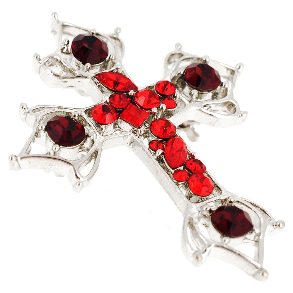 Red Cross Crystal Brooch and Pendant