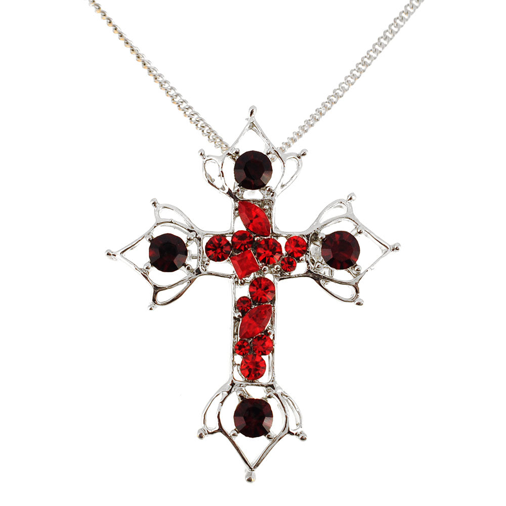 Red Cross Crystal Brooch and Pendant