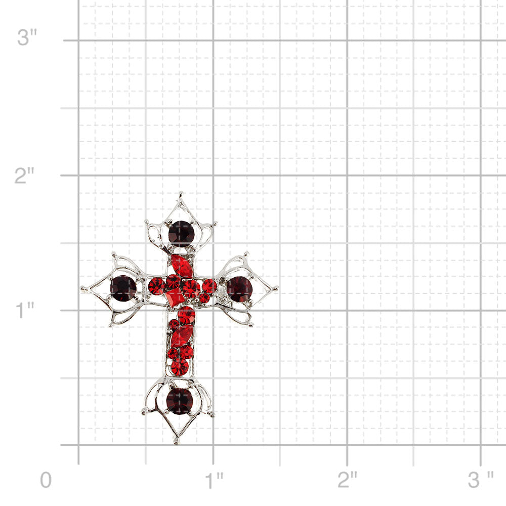 Red Cross Crystal Brooch and Pendant