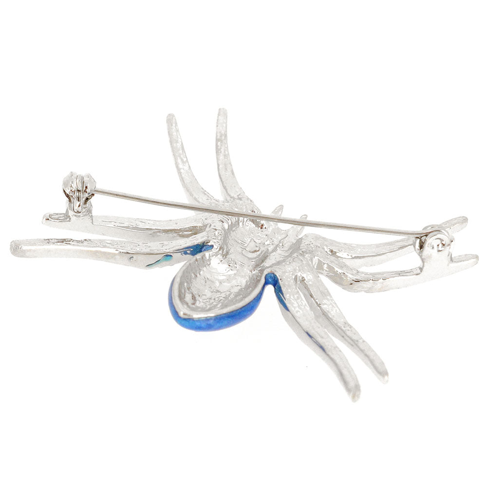 Blue Belly Spider Pin Brooch