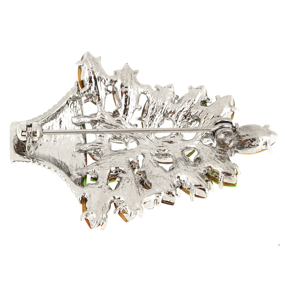 Multicolor Flower Basket Crystal Pin Brooch