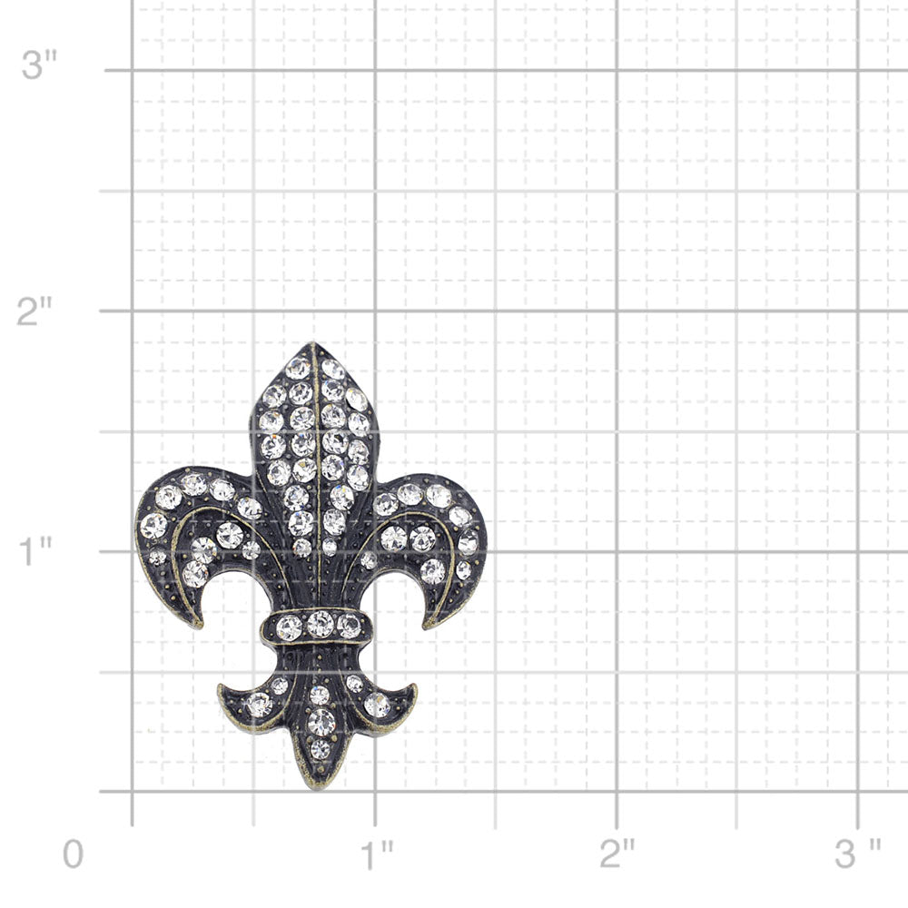 Brass Fleur-De-Lis Symbol Brooch Pendant