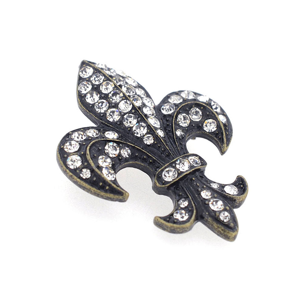 Brass Fleur-De-Lis Symbol Brooch Pendant