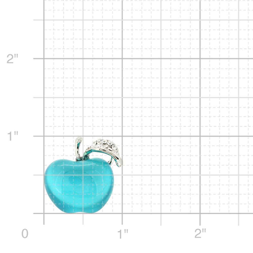 Turquoise Blue Teachers Apple Lapel Pin