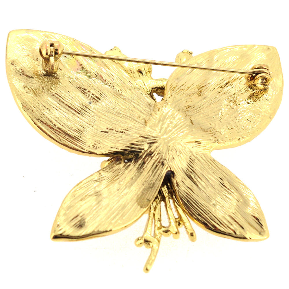 Purple Amethyst Cheetah Butterfly Brooch Pin