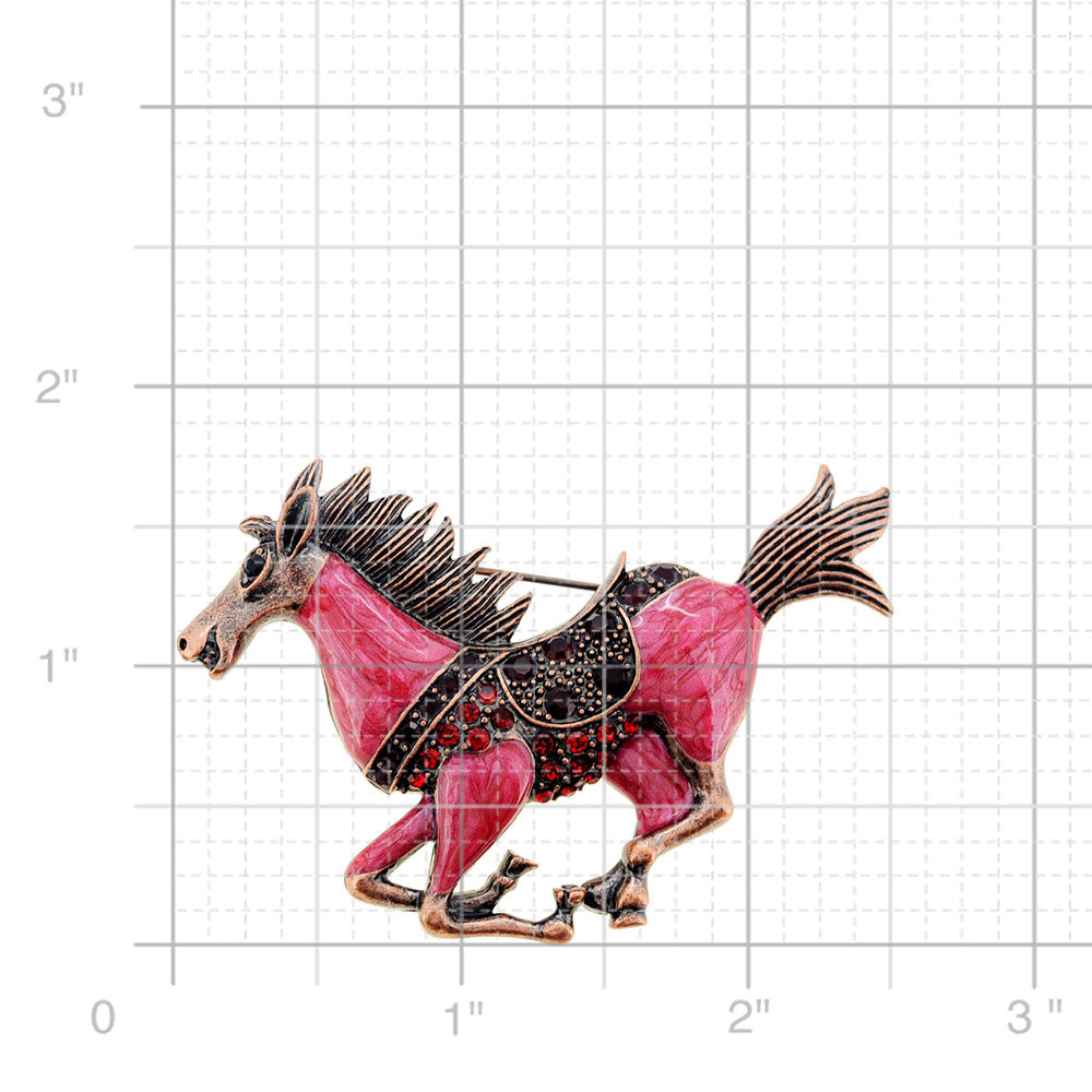 Vintage Style Red Mustang Pin Brooch