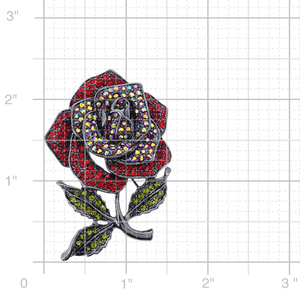 Classic Siam Red Rose Pin Brooch