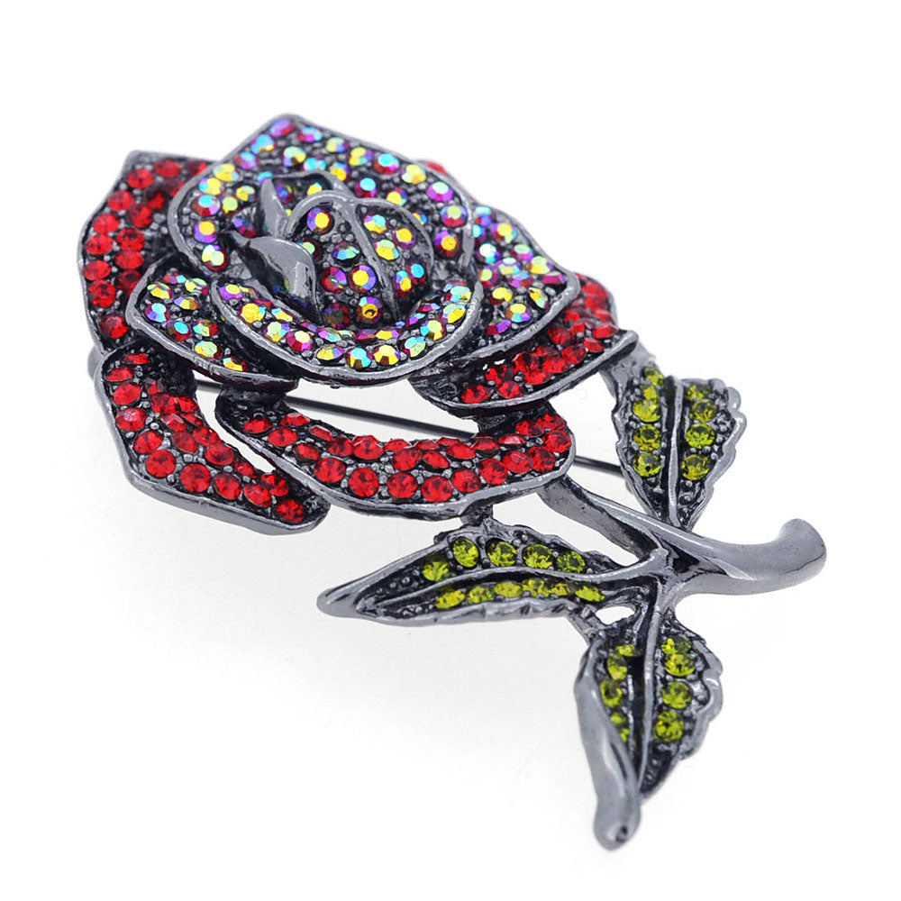 Classic Siam Red Rose Pin Brooch