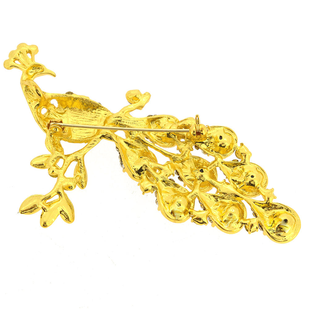 Multicolor Crystal Peacock Pin Brooch And Pendant