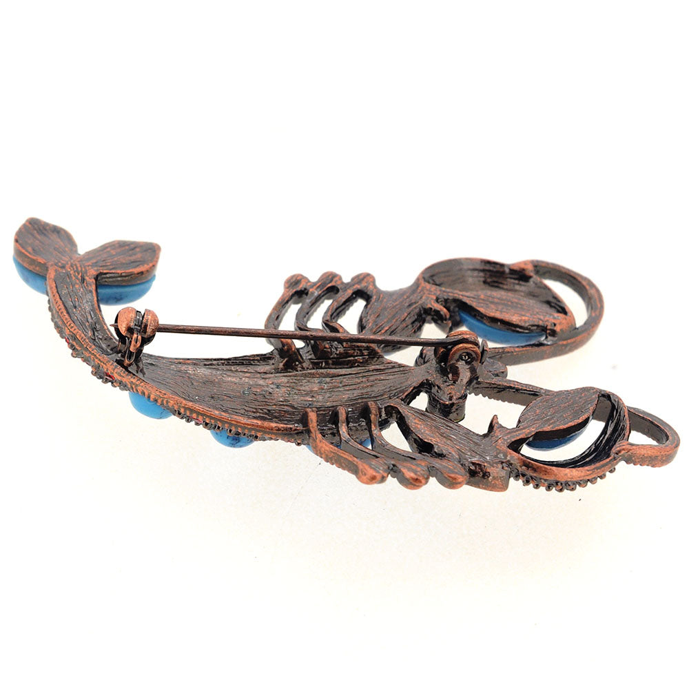 Turquoise Blue Lobster Pin Brooch