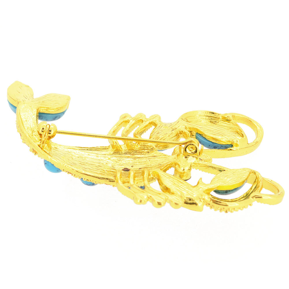 Golden Lobster Pin Brooch