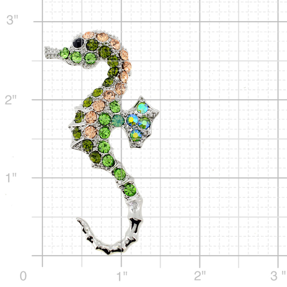Multicolor Seahorse Crystal Pin Brooch And Pendant