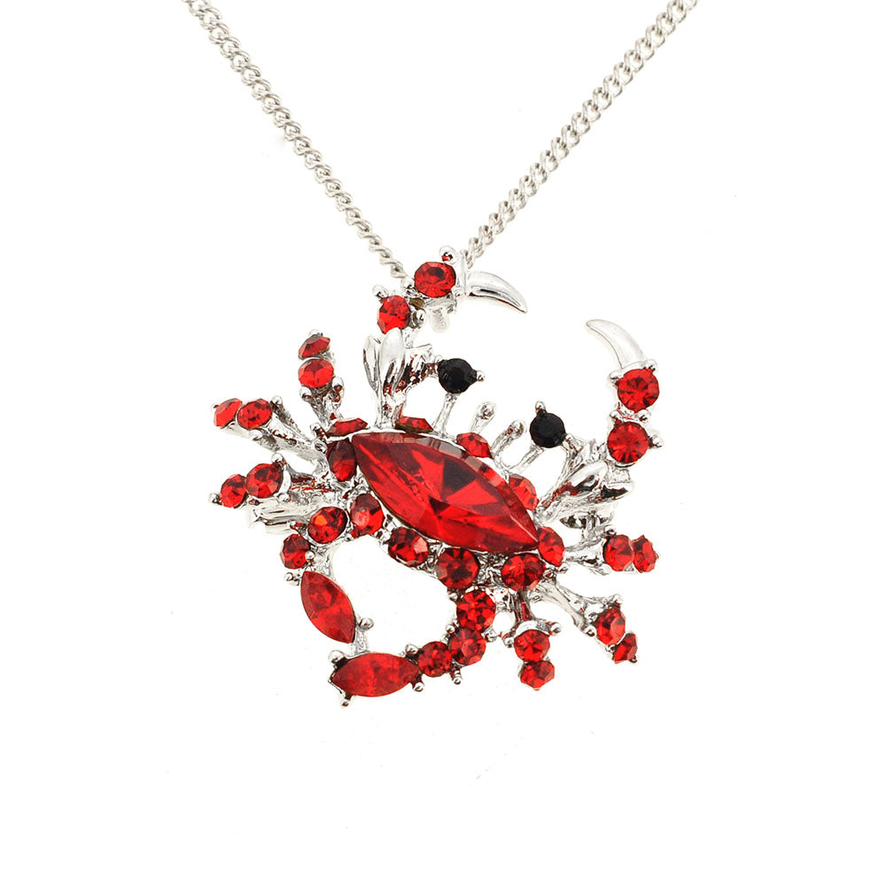 Red Crab Crystal Pin Brooch And Pendant
