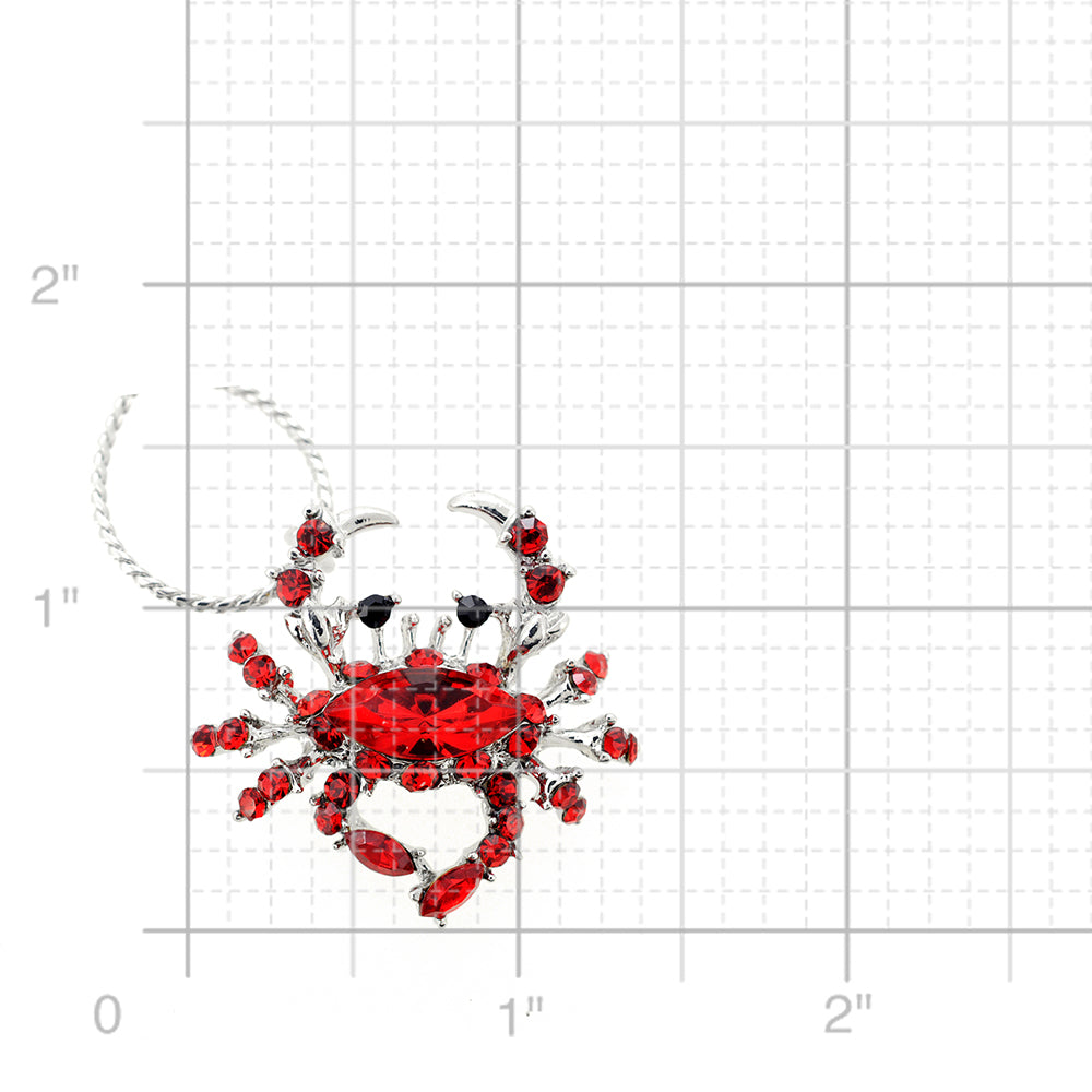 Red Crystal Crab Pendant
