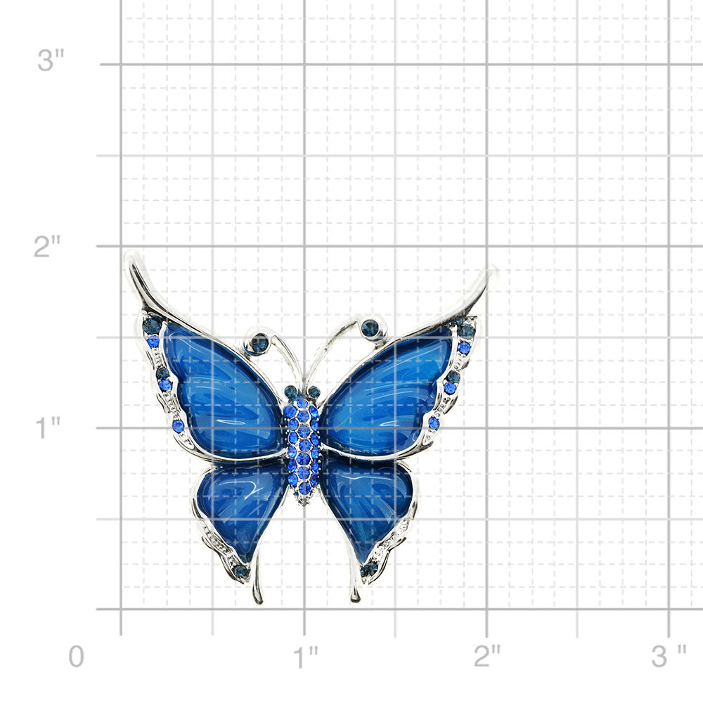 Sapphire Blue Butterfly Brooch/Pendant