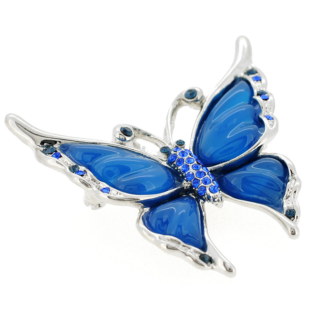 Sapphire Blue Butterfly Brooch/Pendant