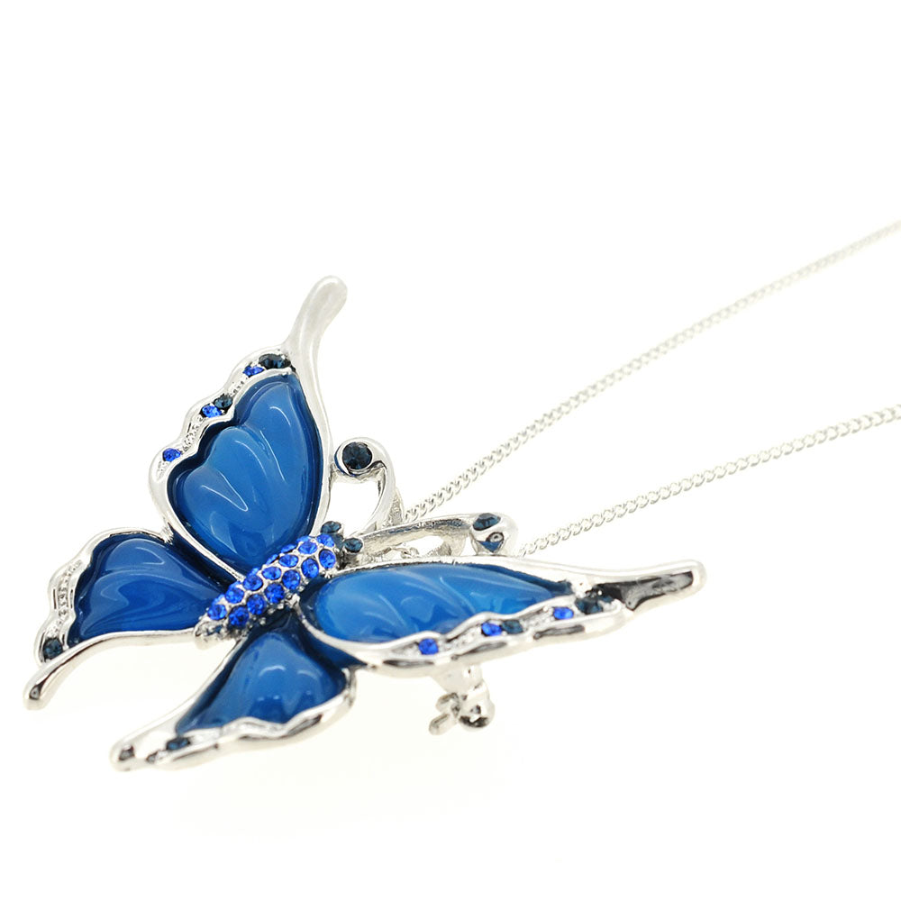 Sapphire Blue Butterfly Brooch/Pendant