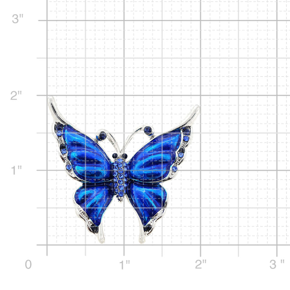 Sapphire Blue Butterfly Brooch/Pendant