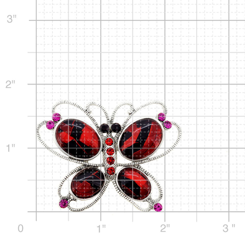 Red Butterfly Pin Brooch