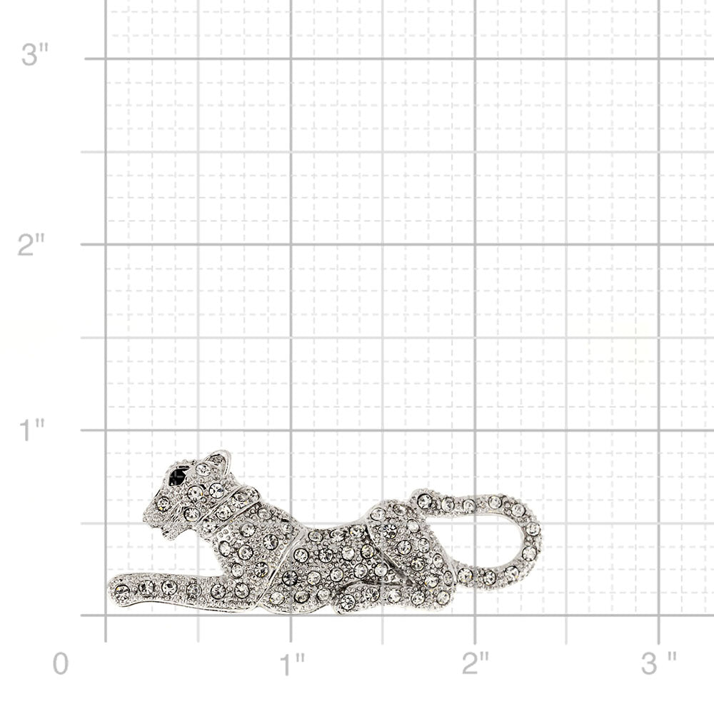 Crystal Panther Pin Brooch
