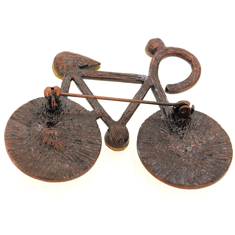 Vintage Style Amethyst Crystal Bicycle Pin Brooch