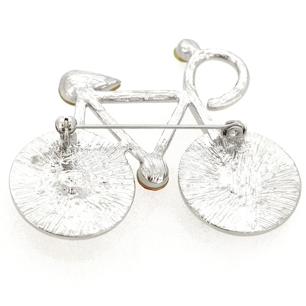 MultiColor Crystal Bicycle Pin Brooch