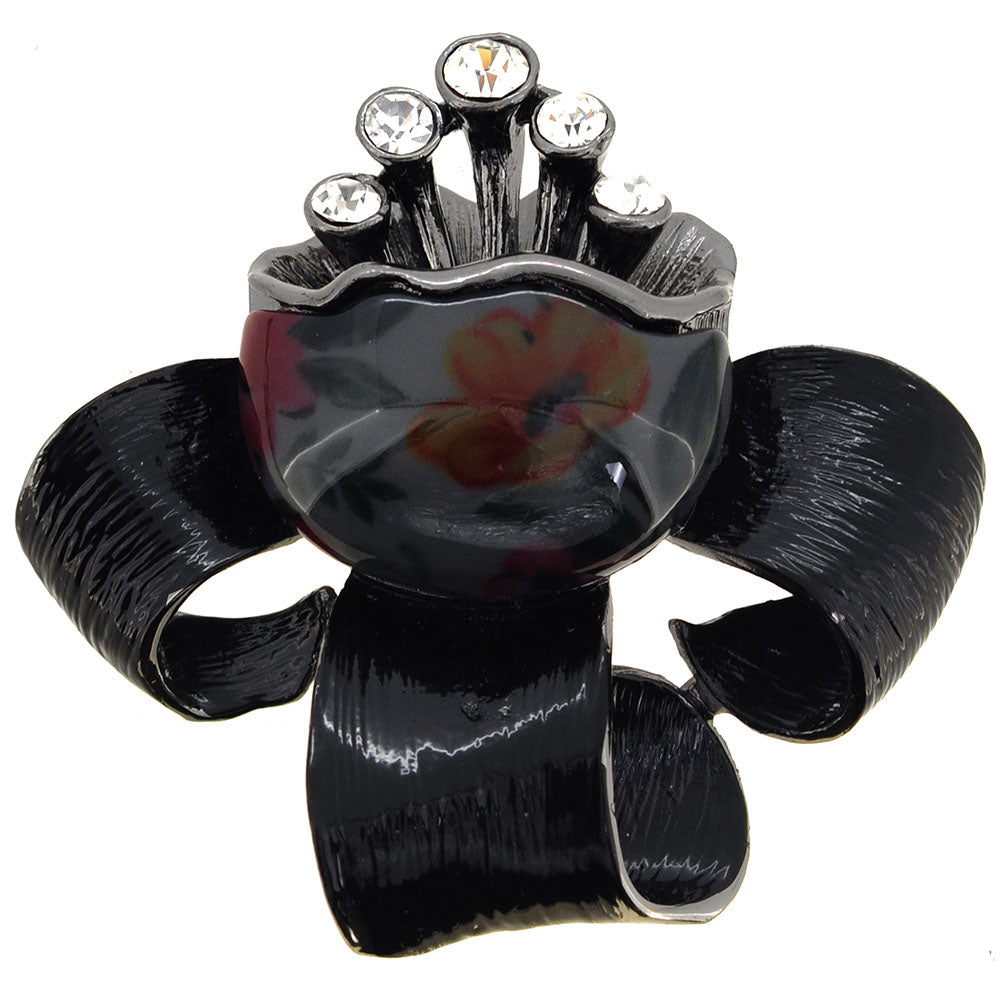 Austrian Rhinestone Flower Pin Brooch