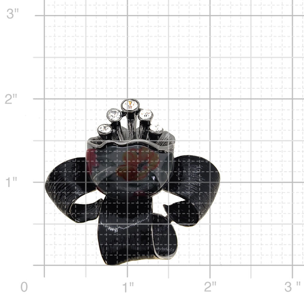 Austrian Rhinestone Flower Pin Brooch