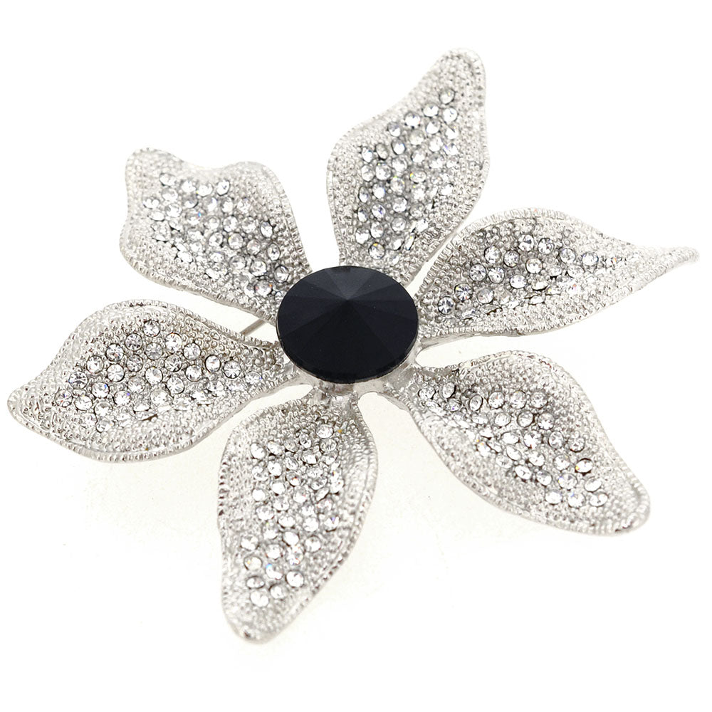 Silver Flower Floral Pin Brooch