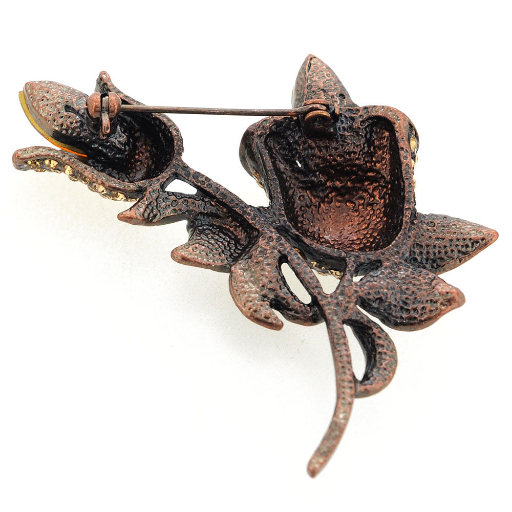 Topaz Crystal Tulip Flower Pin Brooch