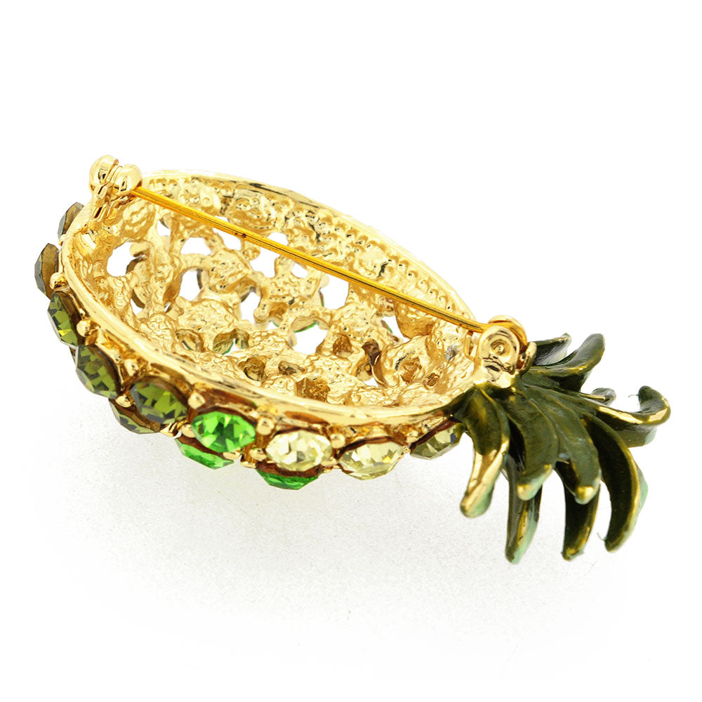 Multicolor Golden Pineapple Crystal Pin Brooch