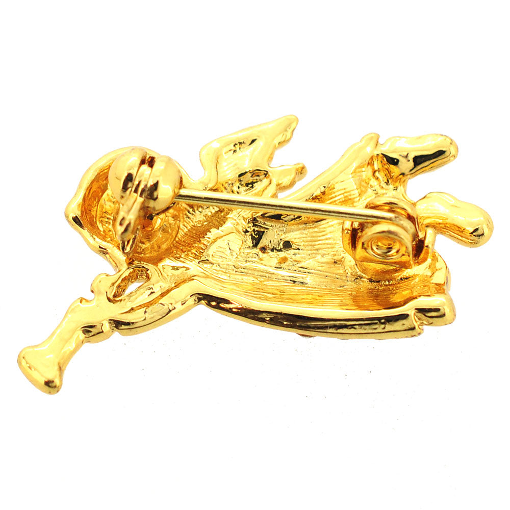 Angel With Horn Crystal Pin Brooch