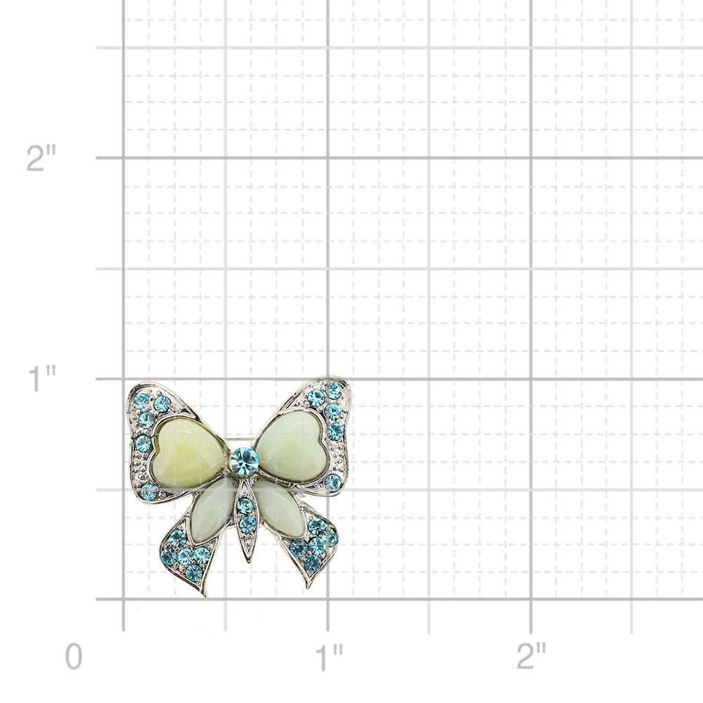 Turquoise Blue Bow Brooch Pin