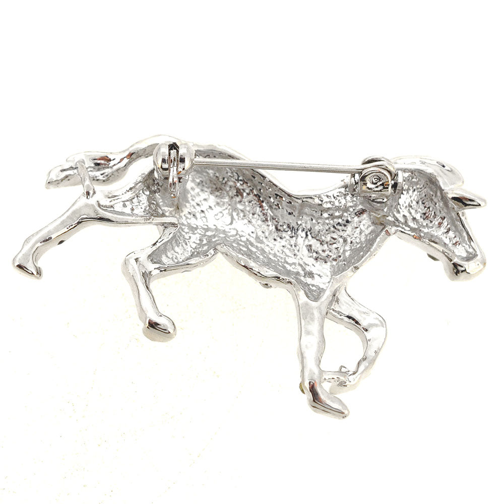 Black & White Zebra Crystal Brooch Pin