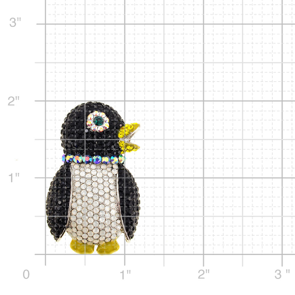 Black White Penguin Swarovski Crystal Pin Brooch And Pendant