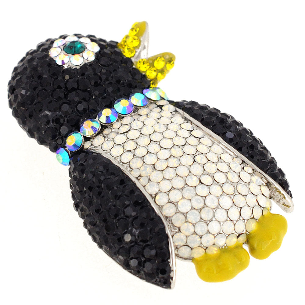 Black White Penguin Swarovski Crystal Pin Brooch And Pendant